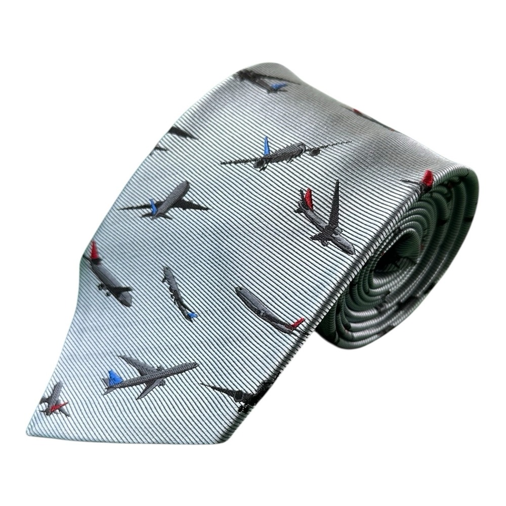 Ginza Taya Gray Japanese Silk Plane Limited Edition Men's Tie 3.5 Inch Width NEW